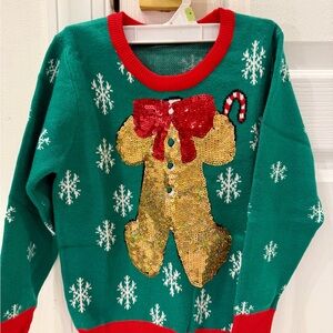 Ugly Christmas Sweater Toddler 4T Sequin Gingerbread Man